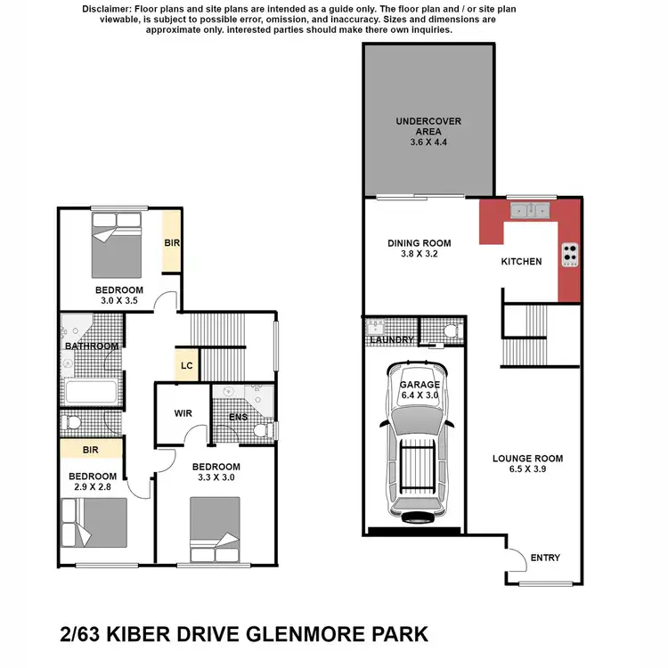 Floorplan of Homely semi-detached listing, 2/63 Kiber Drive, Glenmore Park NSW 2745
