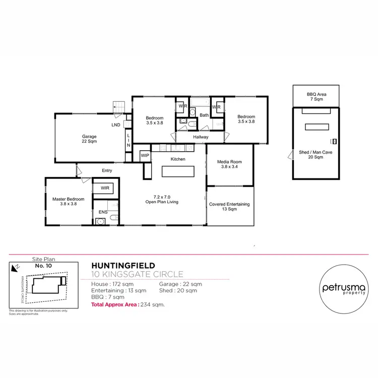 Floorplan of Homely house listing, 10 Kingsgate Circle, Huntingfield TAS 7055