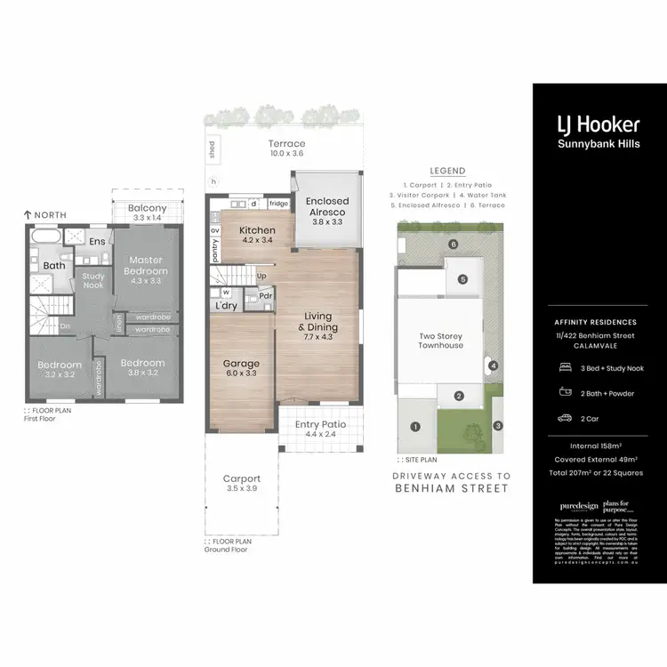 Floorplan of Homely townhouse listing, 11/422 Benhiam Street, Calamvale QLD 4116