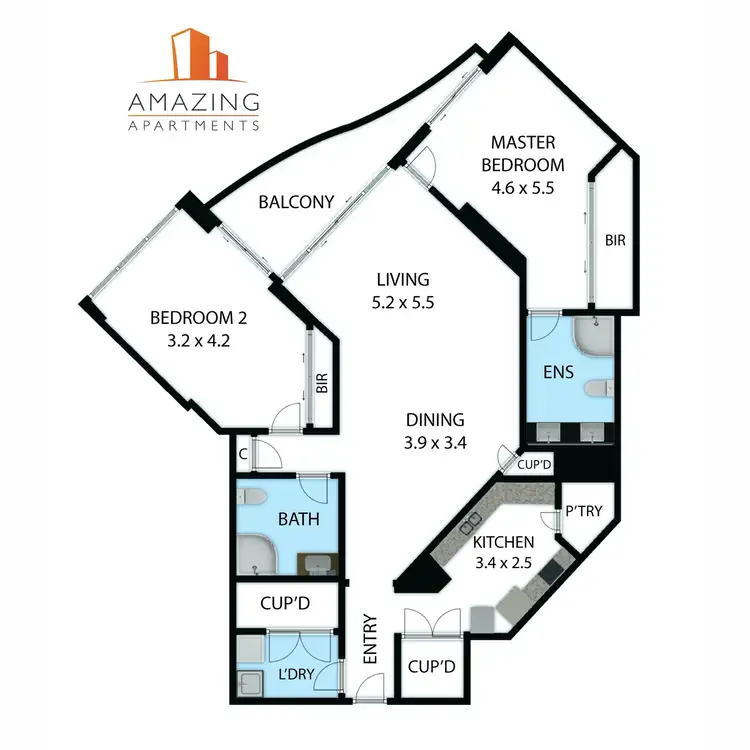 Floorplan of Homely apartment listing, 4/501 Queen Street, Brisbane City QLD 4000