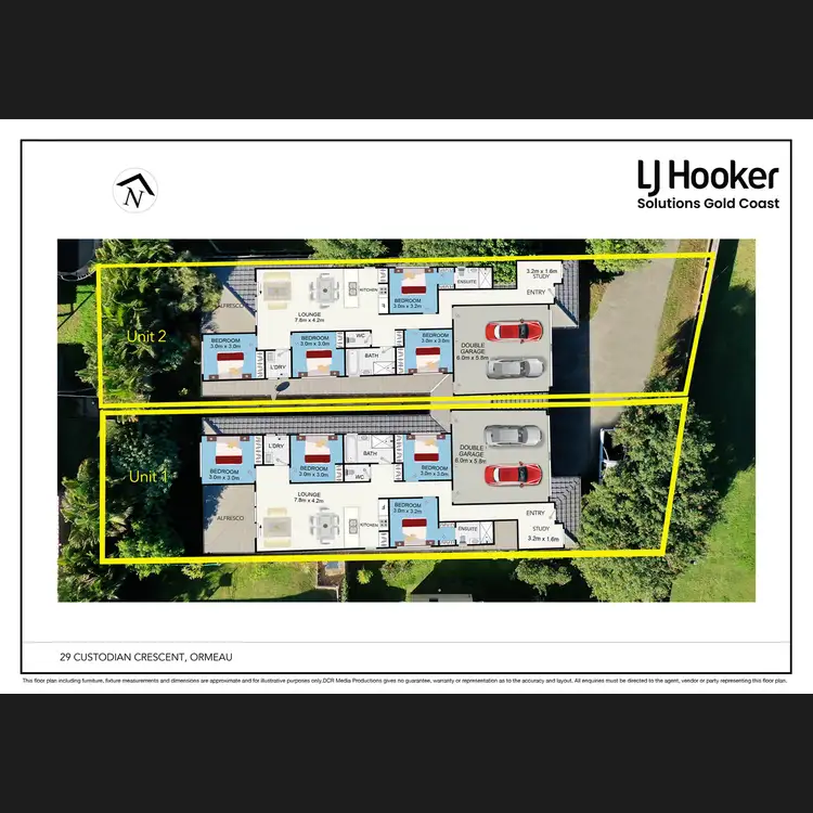 Floorplan of Homely semi-detached listing, 1/29 Custodian Crescent, Ormeau QLD 4208