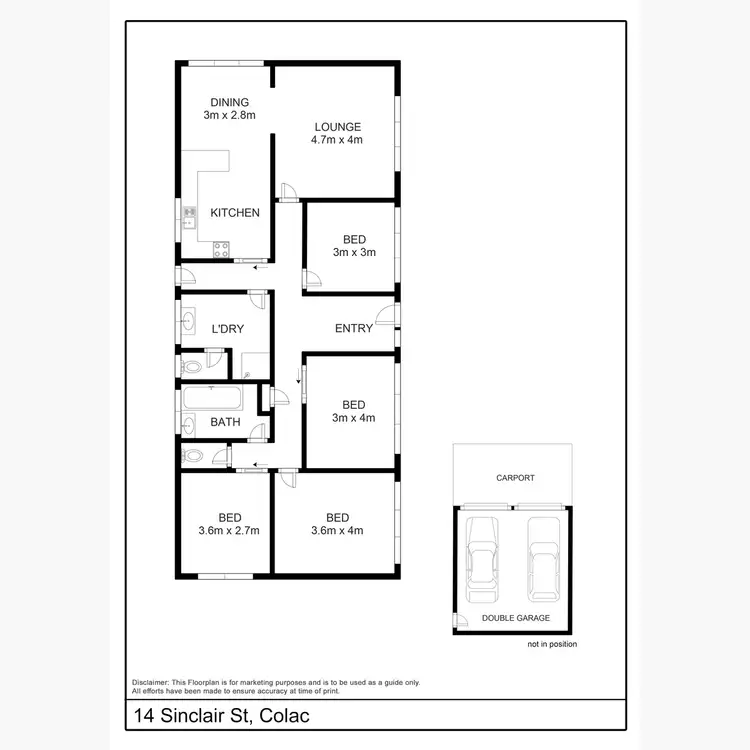 Floorplan of Homely house listing, 14 Sinclair Street, Colac VIC 3250