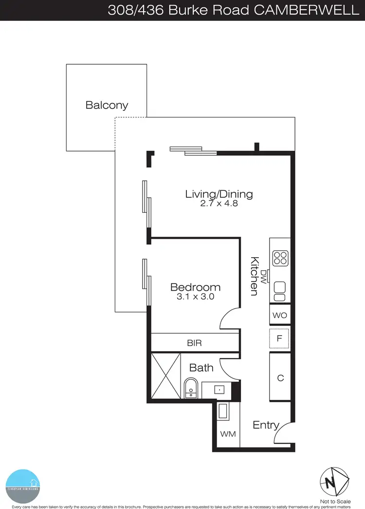 Floorplan of Homely apartment listing, 308/436 Burke Road, Camberwell VIC 3124