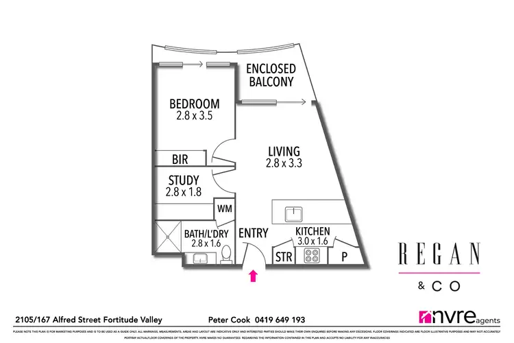 Floorplan of Homely apartment listing, 2105/167 Alfred Street, Fortitude Valley QLD 4006
