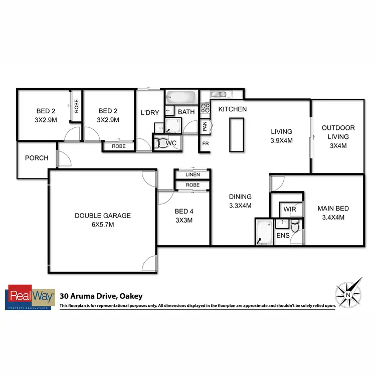 Floorplan of Homely house listing, 30 Aruma Drive, Oakey QLD 4401