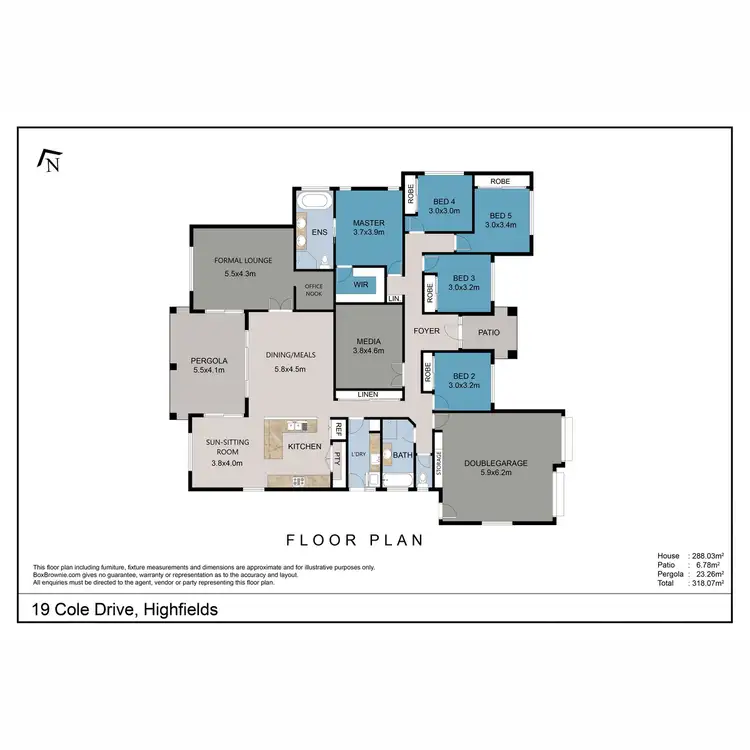 Floorplan of Homely house listing, 19 Cole Drive, Highfields QLD 4352