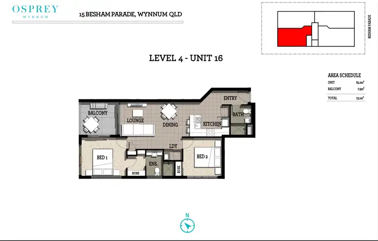 Floorplan of Homely apartment listing, 16/15 Besham Parade, Wynnum QLD 4178