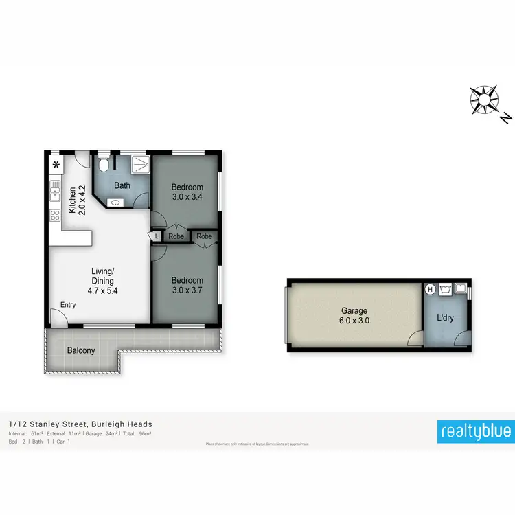 Floorplan of Homely unit listing, 1/12 Stanley Street, Burleigh Heads QLD 4220