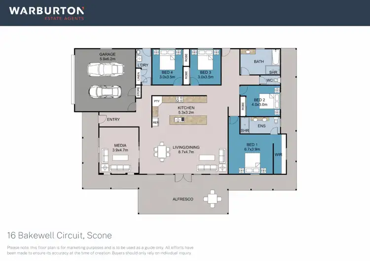 Floorplan of Homely rural property listing, 16 Bakewell Circuit, Scone NSW 2337