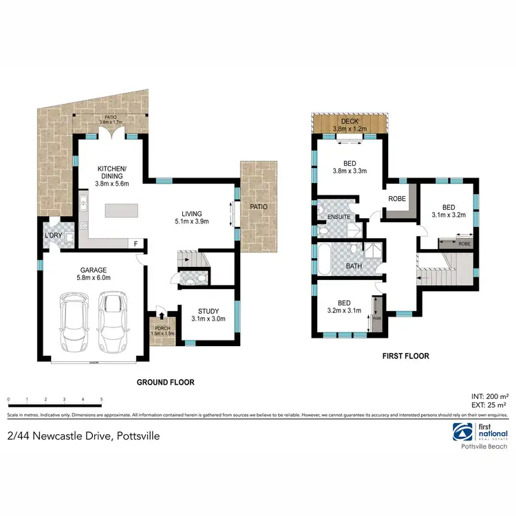 Floorplan of Homely semi-detached listing, 2/44 Newcastle Drive, Pottsville NSW 2489