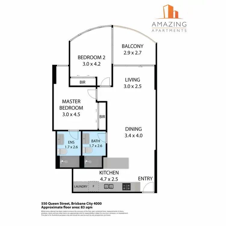 Floorplan of Homely apartment listing, 550 Queen Street, Brisbane City QLD 4000