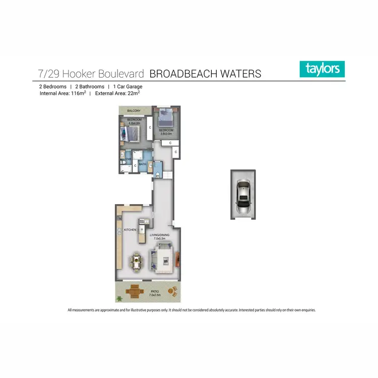 Floorplan of Homely apartment listing, 7/29 Hooker Boulevard, Broadbeach Waters QLD 4218