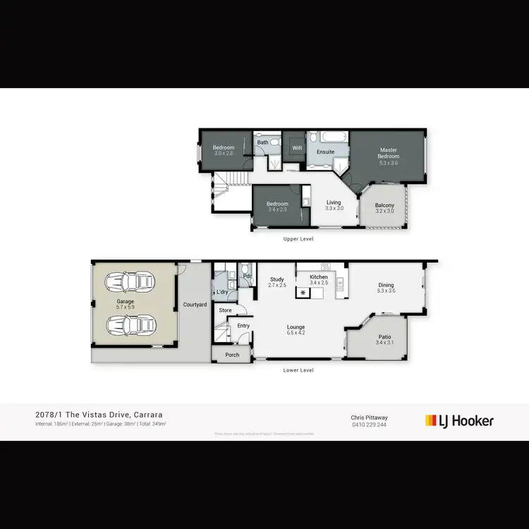 Floorplan of Homely semi-detached listing, 2078/1 The Vistas Drive, Carrara QLD 4211