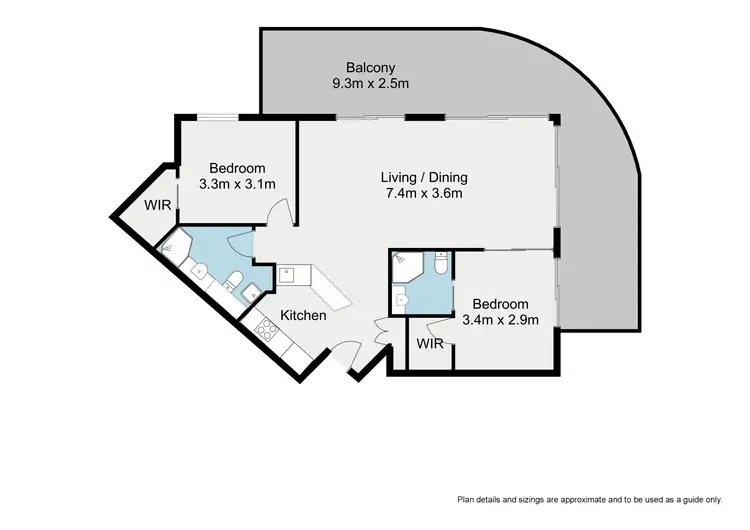 Floorplan of Homely apartment listing, 1401/120 Mary Street, Brisbane City QLD 4000