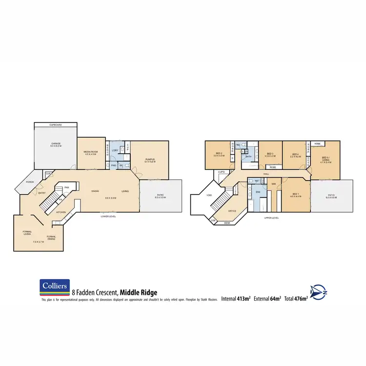 Floorplan of Homely house listing, 8 Fadden Crescent, Middle Ridge QLD 4350