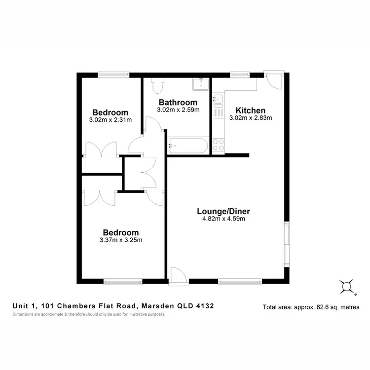 Floorplan of Homely townhouse listing, 1/101 Chambers Flat Road, Marsden QLD 4132