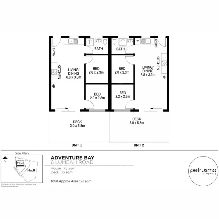Floorplan of Homely block of units listing, 6 Lumeah Road, Adventure Bay TAS 7150