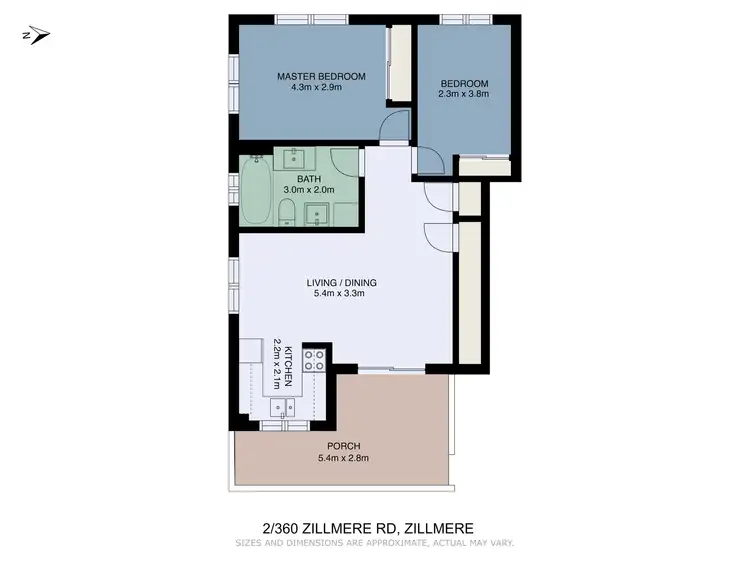 Floorplan of Homely unit listing, 2/360 Zillmere Road, Zillmere QLD 4034