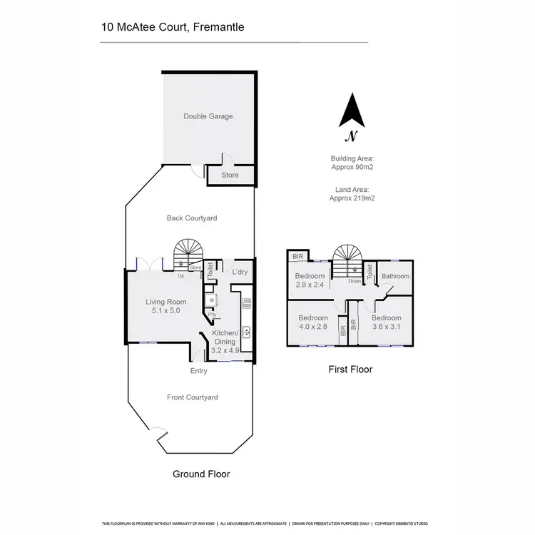 Floorplan of Homely townhouse listing, 10 McAtee Court, Fremantle WA 6160