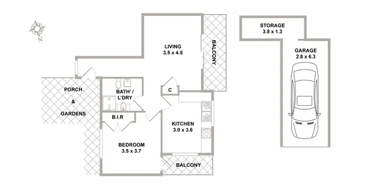 Floorplan of Homely unit listing, 1/10-12 William Street, Hornsby NSW 2077