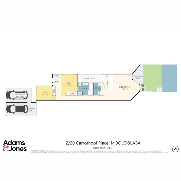 Floorplan of Homely townhouse listing, 2/20 Carrothool Place, Mooloolaba QLD 4557