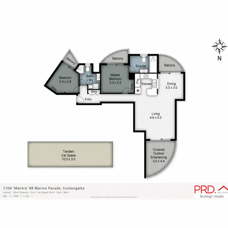 Floorplan of Homely unit listing, 1401/88 Marine Parade, Coolangatta QLD 4225
