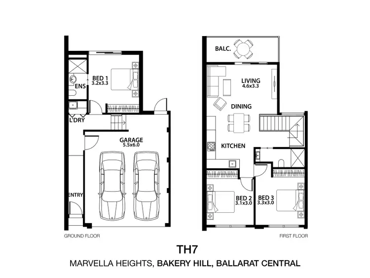 Floorplan of Homely townhouse listing, TH07/29 St Paul's Way, Ballarat Central VIC 3350