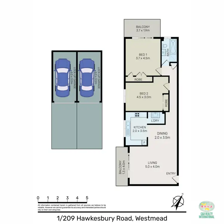 Floorplan of Homely unit listing, 1/209 Hawkesbury Road, Westmead NSW 2145