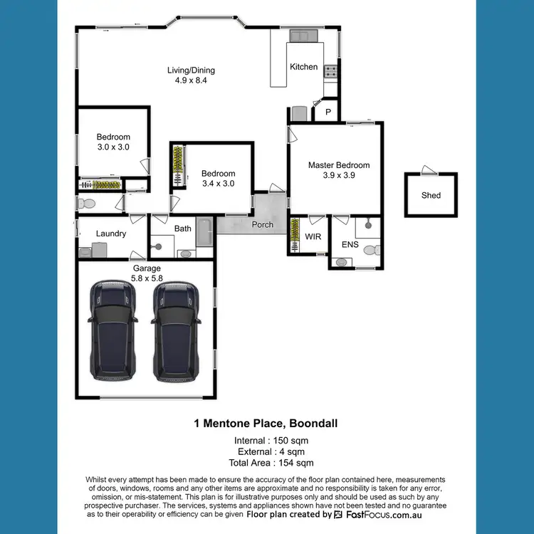 Floorplan of Homely house listing, 1 Mentone Place, Boondall QLD 4034