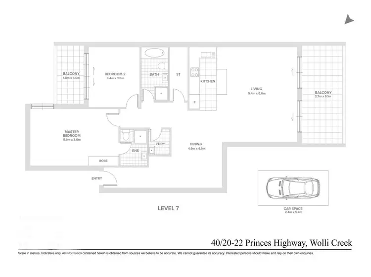Floorplan of Homely apartment listing, 40/20-22 Princes Highway, Wolli Creek NSW 2205