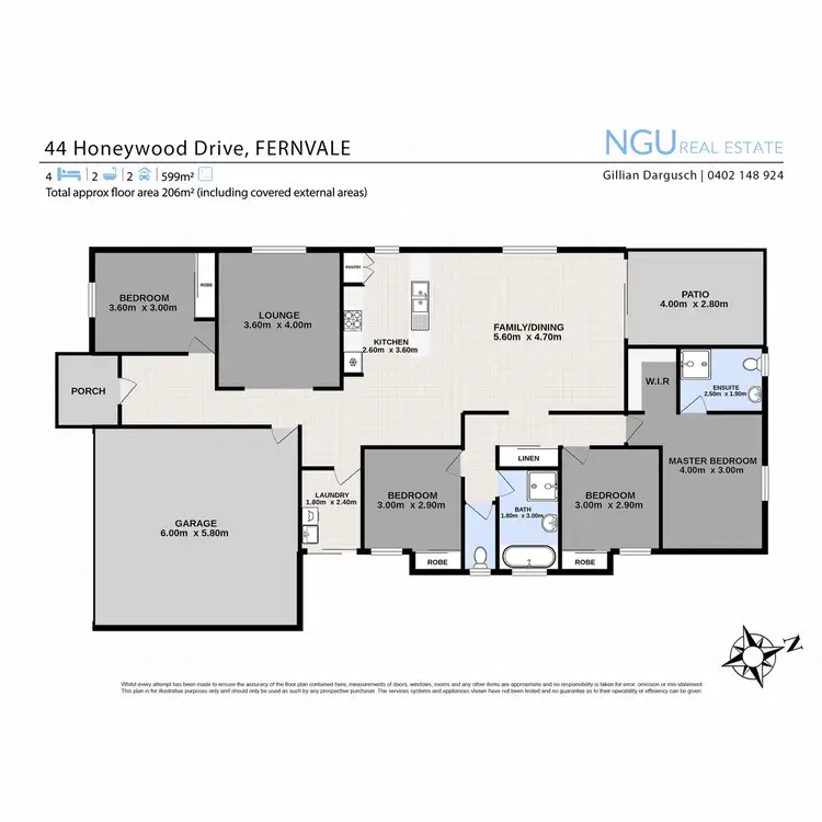 Floorplan of Homely house listing, 44 Honeywood Drive, Fernvale QLD 4306
