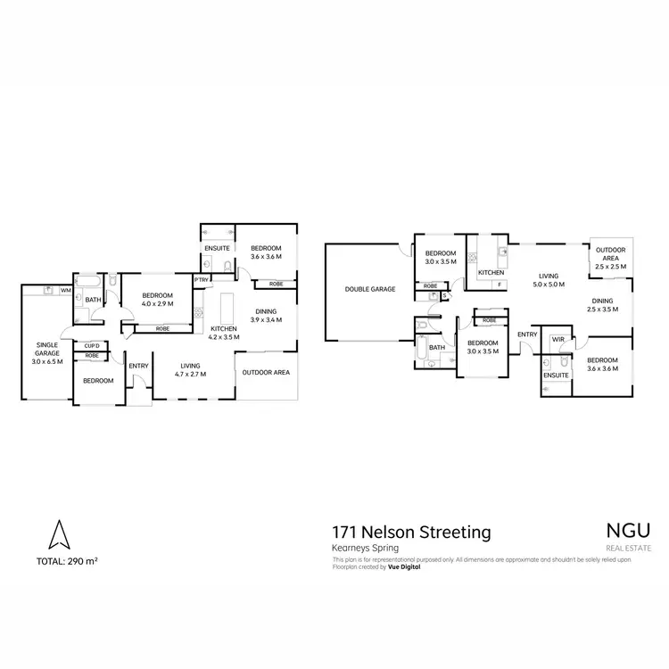 Floorplan of Homely semi-detached listing, 1 & 2/171 Nelson Street, Kearneys Spring QLD 4350