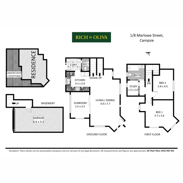Floorplan of Homely townhouse listing, 1/8 Marlowe Street, Campsie NSW 2194