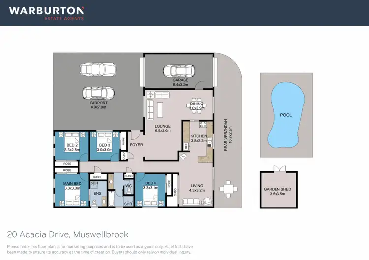 Floorplan of Homely house listing, 20 Acacia Drive, Muswellbrook NSW 2333