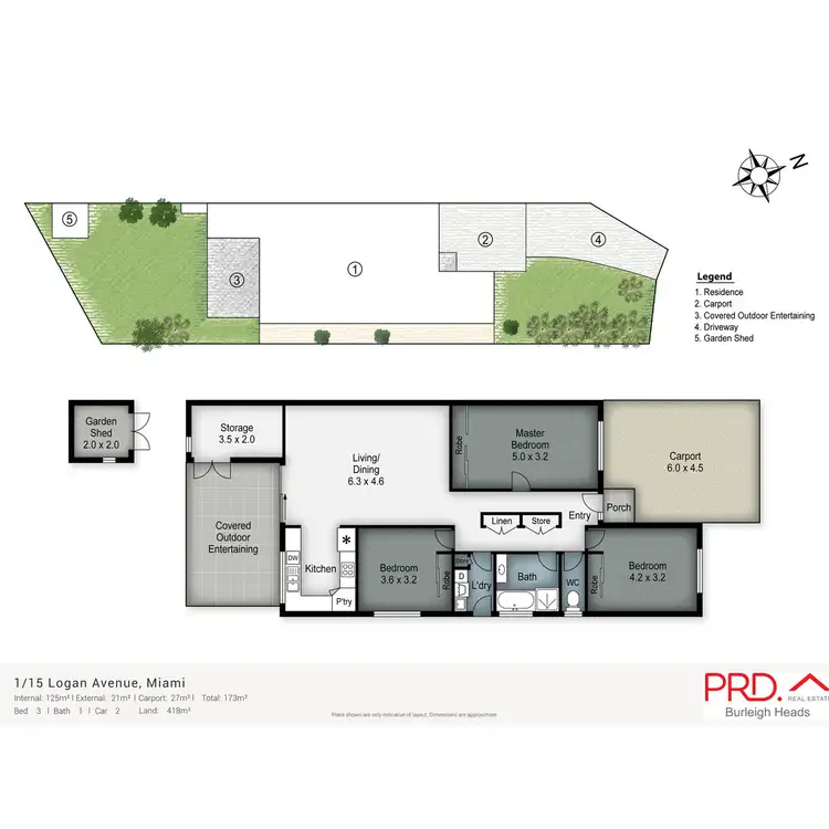 Floorplan of Homely semi-detached listing, 1/15 Logan Avenue, Miami QLD 4220