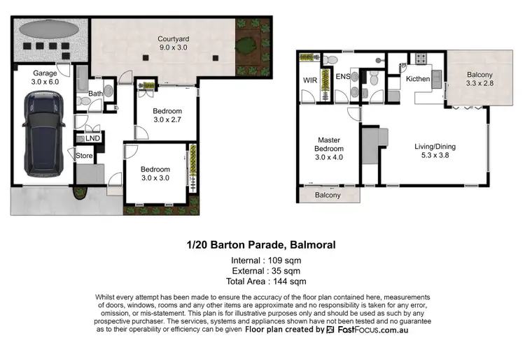 Floorplan of Homely townhouse listing, 1/20 Barton Parade, Balmoral QLD 4171