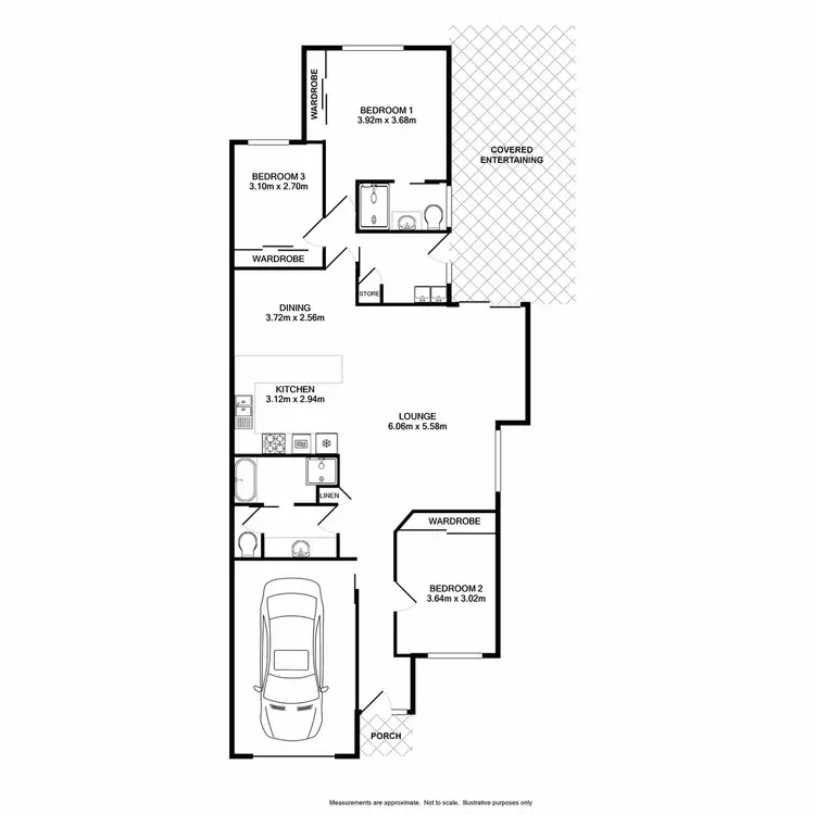 Floorplan of Homely semi-detached listing, 2/33b Kenneth Slessor Drive, Glenmore Park NSW 2745