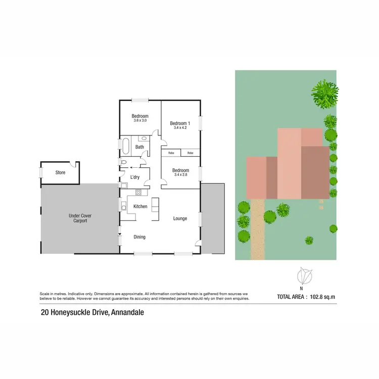 Floorplan of Homely house listing, 20 Honeysuckle Drive, Annandale QLD 4814