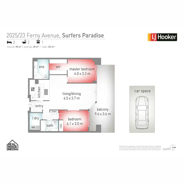 Floorplan of Homely apartment listing, 2025/23 Ferny Avenue, Surfers Paradise QLD 4217