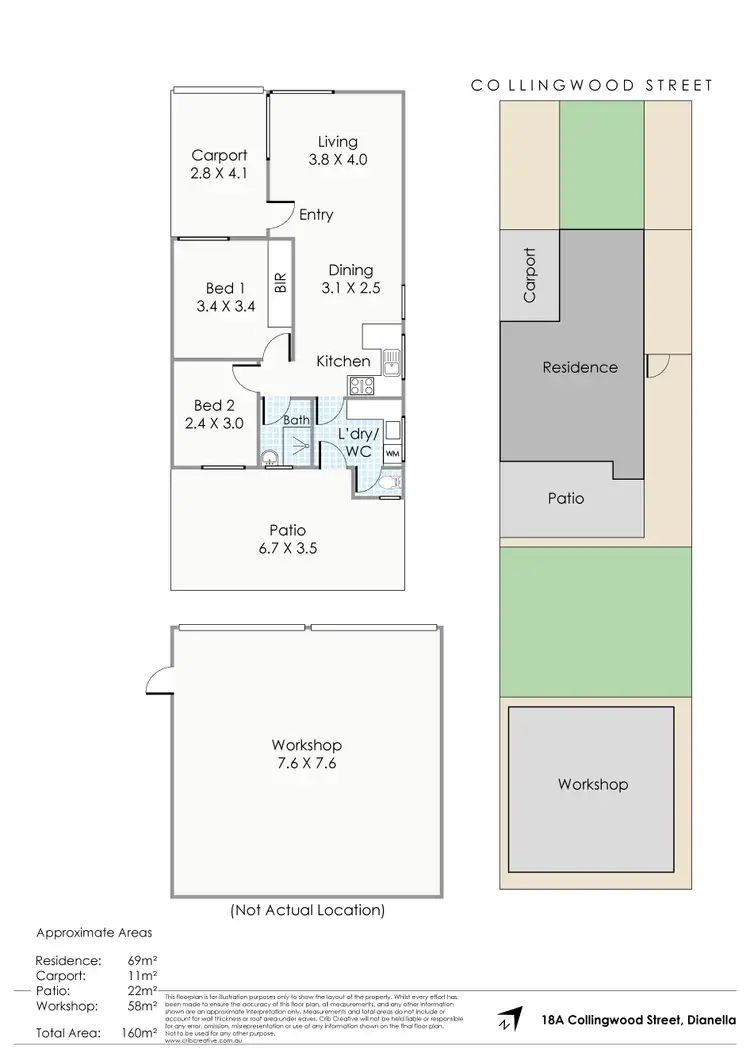 Floorplan of Homely semi-detached listing, 18A Collingwood Street, Dianella WA 6059