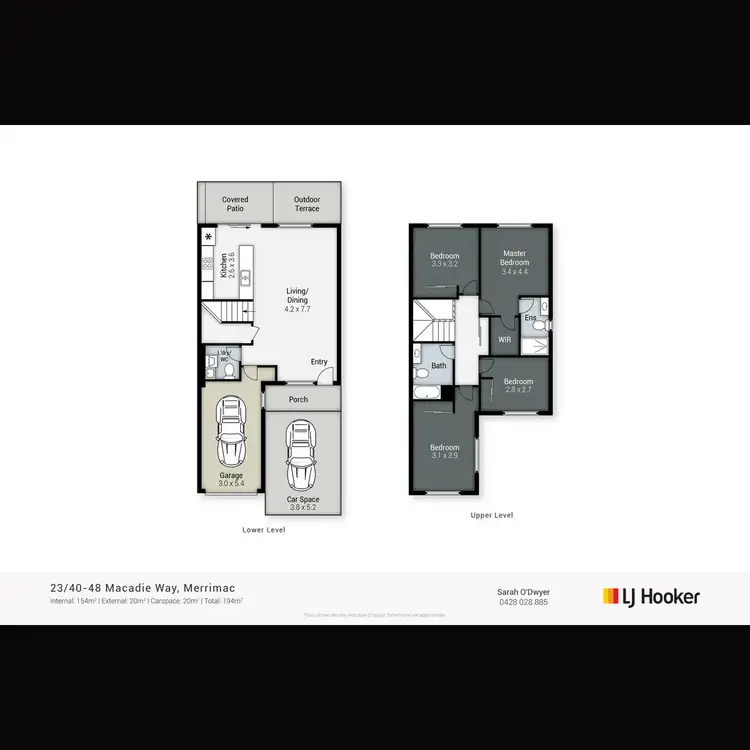 Floorplan of Homely townhouse listing, 23/40-48 Macadie Way, Merrimac QLD 4226