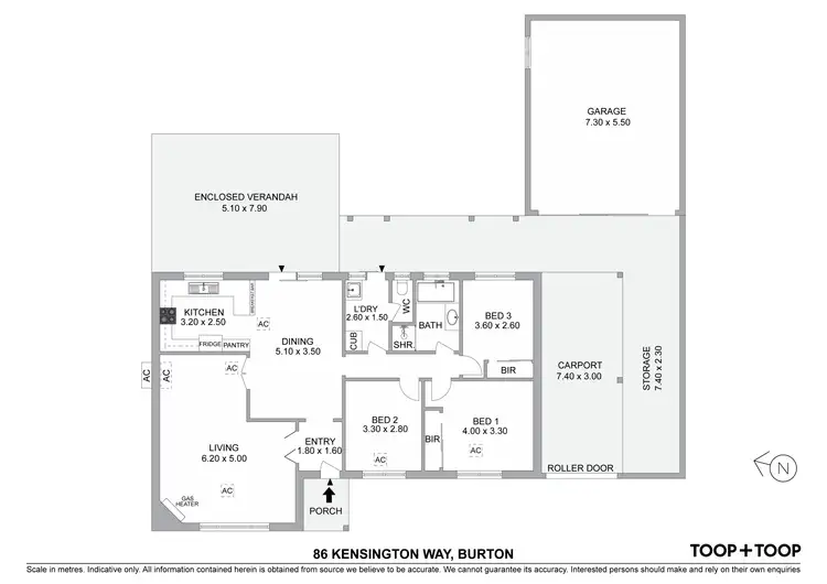 Floorplan of Homely house listing, 86 Kensington Way, Burton SA 5110