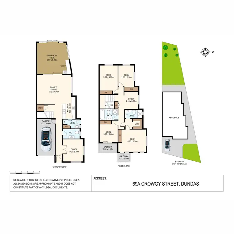 Floorplan of Homely semi-detached listing, 69A Crowgey Street, Rydalmere NSW 2116