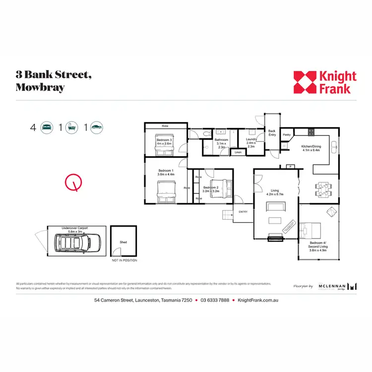 Floorplan of Homely house listing, 3 Bank Street, Mowbray TAS 7248