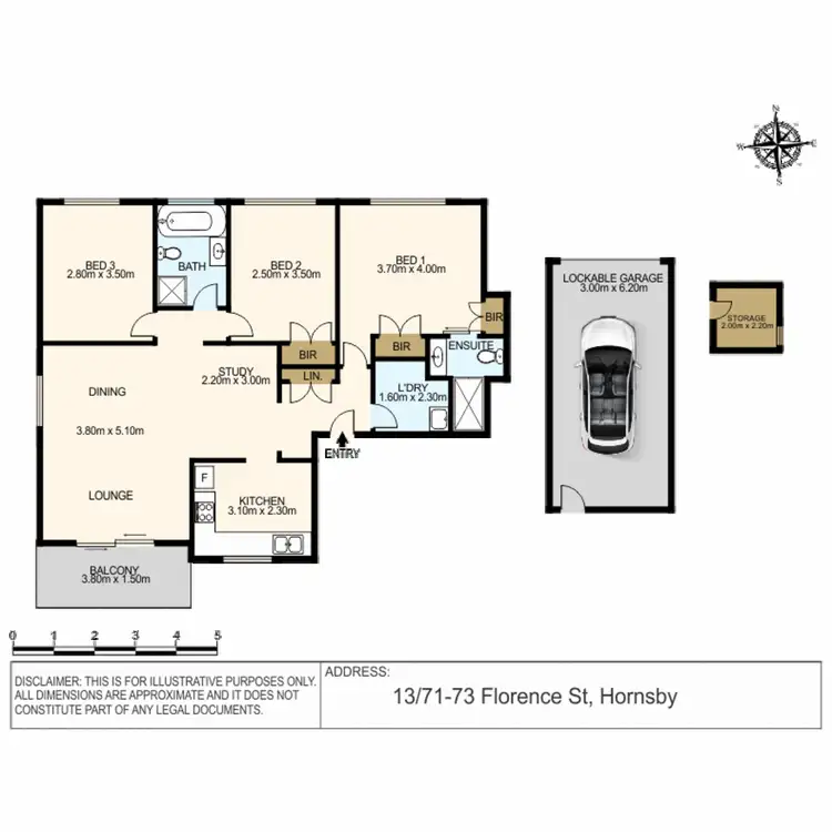 Floorplan of Homely unit listing, 13/71-73 Florence Street, Hornsby NSW 2077