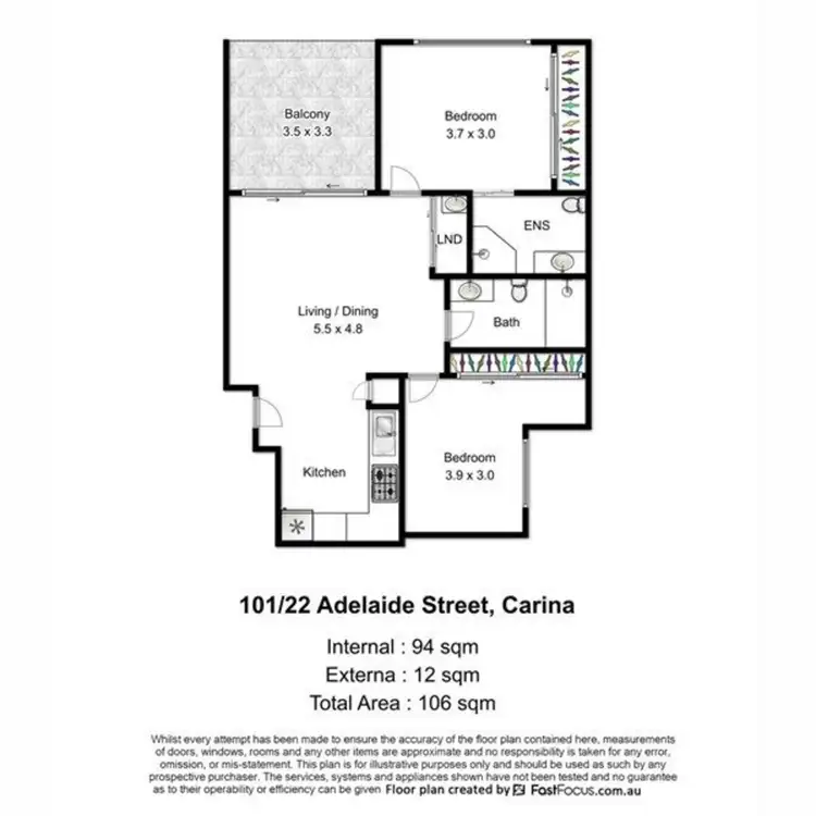 Floorplan of Homely apartment listing, 101/22 Adelaide Street, Carina QLD 4152
