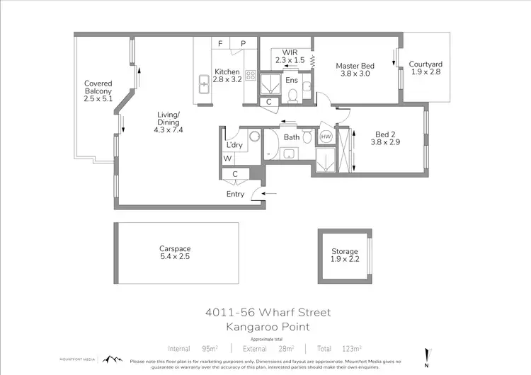 Floorplan of Homely apartment listing, 4011/56 Baildon Street, Kangaroo Point QLD 4169