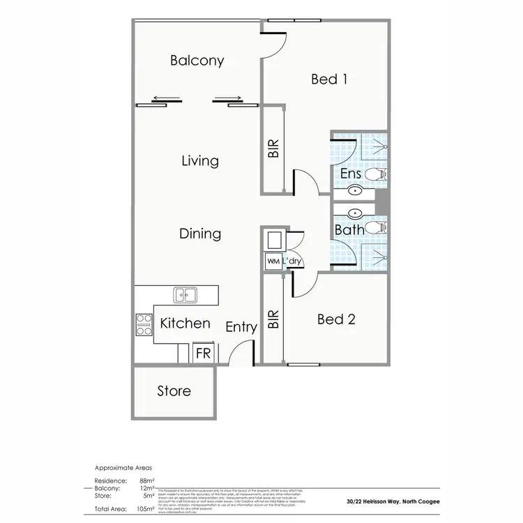 Floorplan of Homely apartment listing, 30/22 Heirisson Way, North Coogee WA 6163