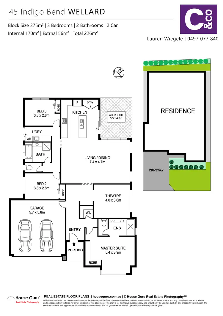 Floorplan of Homely house listing, 45 Indigo Bend, Wellard WA 6170