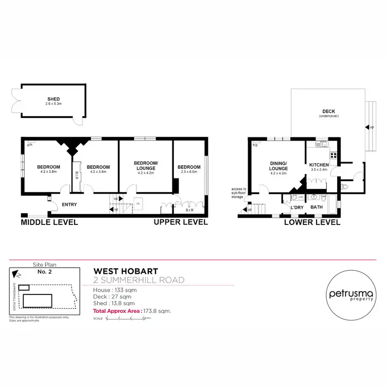 Floorplan of Homely house listing, 2 Summerhill Road, West Hobart TAS 7000